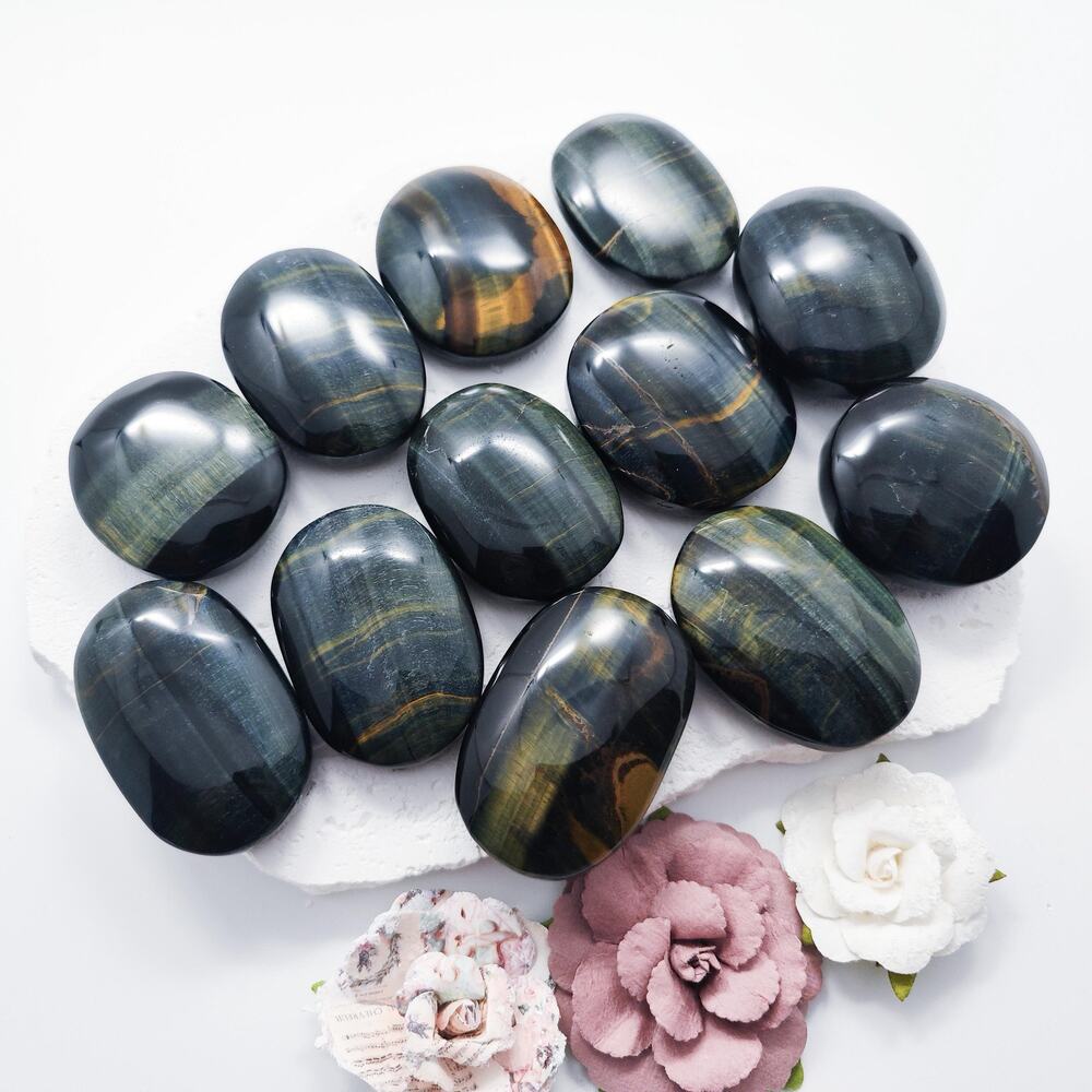 Blue Tiger Eye Palm Stone - Picture 2 of 10